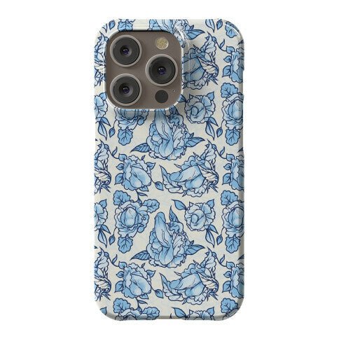 Floral Penis Pattern Blue Phone Case